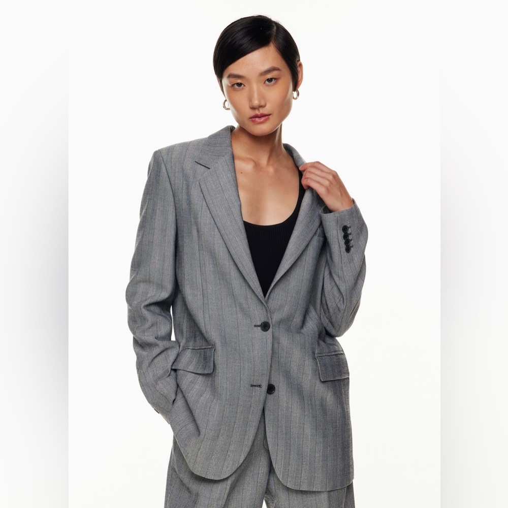 Babaton Charcoal Pinstripe Blazer
